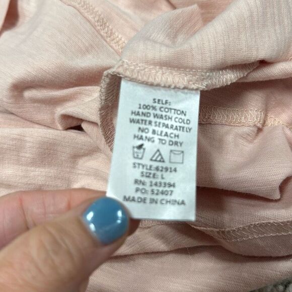 Cotton Bleu Women’s Peach Short Sleeve Swing Top Size Large NEW - Picture 7 of 7